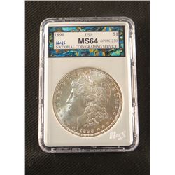 1898 P Morgan dollar, MS 64, NCGS