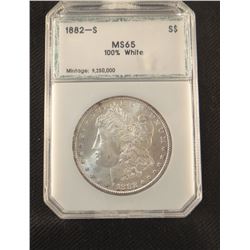 1882 S  Morgan dollar, MS 65, NCGS