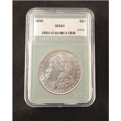 1896 P Morgan dollar, MS 64, NCGS