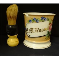 C. M. Russell personal shaving mug/brush. Purchased from the Boyd Jensen collection, in the late 196