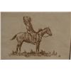 Powell, Ace, framed etching, Indian on horse, 61/100, 5”x 7”