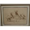 Image 2 : Powell, Ace, framed etching, Teepees & horse, 61/100, 5”x 7”