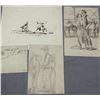 Image 1 : James, Will, 3 small drawings and 1 etching, all 6" x 8"