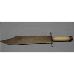 Large skinning knife, 13 3/4  blade, bone handle, very old