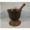 Cast iron mortar and pestal, 9" h