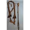Braided hackamore & quirt; Studded headstall & reins; Braided cord headstall & reains, chromed gal l