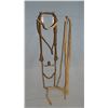 Image 4 : Braided hackamore & quirt; Studded headstall & reins; Braided cord headstall & reains, chromed gal l