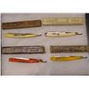 4 straight edge razors w/cases, in riker case