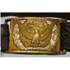 U. S. Cavalry Officer's brass belt buckle, ca. Civil War era, with belt
