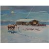 Clarence Cuts The Rope, Christmas Visit, original oil, 1978, 22" x 28", framed