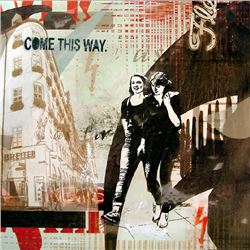 Sara Abbott, Urban Radio IV, Mixed Media on Paper