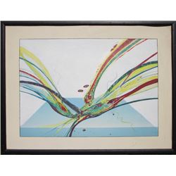 Elba Alvarez,  - Primary Action, Gouache and Mixed Media on Paper