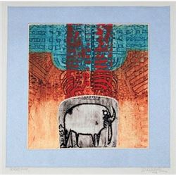 Arun Bose, Sheep, Aquatint Etching