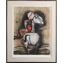 Graciela Rodo Boulanger, Boy on Horse, Etching