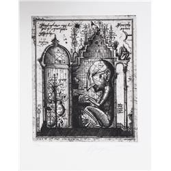 Alexander Brodsky and Ilya Utkin, Piano Player from Brodsky and Utkin: Projects 1981 - 1990, Etching