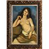 Image 1 : Jan De Ruth, Seated Nude in Yellow Skirt, Oil on Canvas