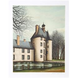 Jacques Deperthes, Manoir au bord de l'Eau, Lithograph