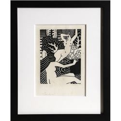 Isami Doi, Pandora, Woodcut on thin wove paper