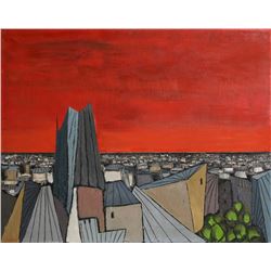 Alvaro Guillot, De Rouge Sur La Ville, Oil on Canvas, signed u.r.