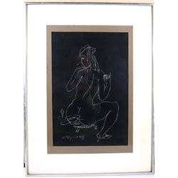 Alexander Raymond Katz, Contemplation of Spring, Brush Drawing on Paper