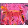 Image 1 : Peter Mayer, Dog (Orange on Pink and Black) (1), Acrylic on Canvas with Glitter