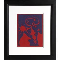 Joan Miro, Femme pour XXe Siecle (Dupin 40), Linocut