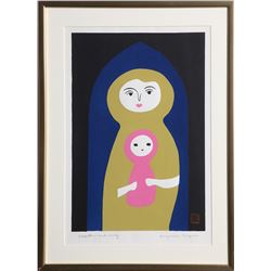 Kiyoshi Nagai, Mother and Baby, Woodblock