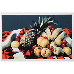 Lowell Blair Nesbitt, Fruits on Rug II, Serigraph