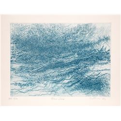 Gabor Peterdi, Blue Surf, Etching