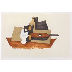 Pablo Picasso, Guitare Verre et Bouteille, 36-9, Lithograph on Arches Paper