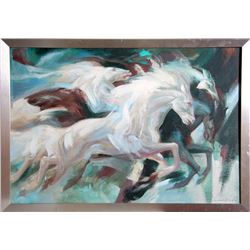 Lumen Martin Winter, Lightning II, Oil on Board, Signed l.r