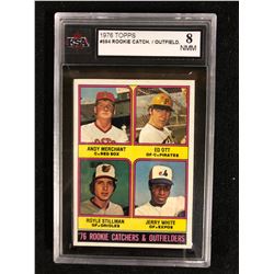 1976 TOPPS #594 ROOKIE CATCHERS/ OUTFIELDERS (8 NMM) KSA