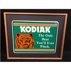 KODIAK TOBACCO ADVERTISING SIGN FRAMED 20"x 16"