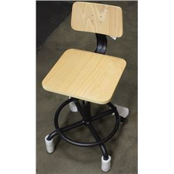 ADJUSTABLE PLYWOOD STOOL WITH BACKREST