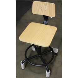 ADJUSTABLE PLYWOOD STOOL WITH BACKREST