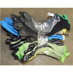17 PAIRS OF RUBBER COATED GLOVES