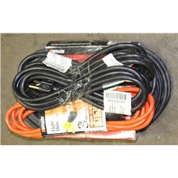LOT OF 3 ASSORTED EXTENSION/POWER CORDS