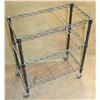 Image 1 : 3 TIER PLASTIC ROLLING SHELF 26" X 14" X 30"