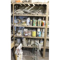 METAL 6 TIER SHELVING UNIT WITH CONTENTS