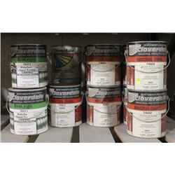 16 CANS OF ASSORTED CLOVERDALE ENAMEL PAINTS