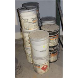 12 PAILS OF ASSORTED DEVOE EPOXY COATINGS