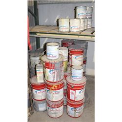 22 PAILS AND 11 CANS OF CARBOLINE BASE AND