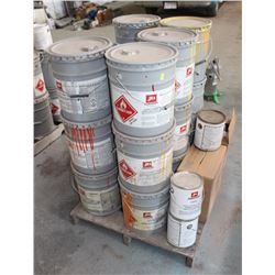 PALLET OF YELLOW AND ORANGE JONES-BLAIR ENAMEL