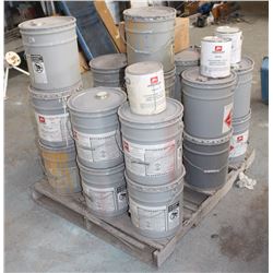 PALLET OF YELLOW AND ORANGE JONES-BLAIR ENAMEL