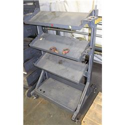 4 TIER SHELF ON CASTORS 37" X 16" X 53"
