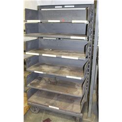 6 TIER SHELF ON CASTORS 33" X 18" X 67"