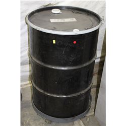 EMPTY 50 GALLON DRUM WITH ROLLING BASE