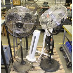 PALLET OF VARIOUS SIZE FLOOR FANS