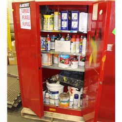 METAL CABINET WITH CONTENTS 43" X 18" X 65"