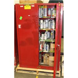 METAL CABINET WITH CONTENTS 43" X 18" X 65"